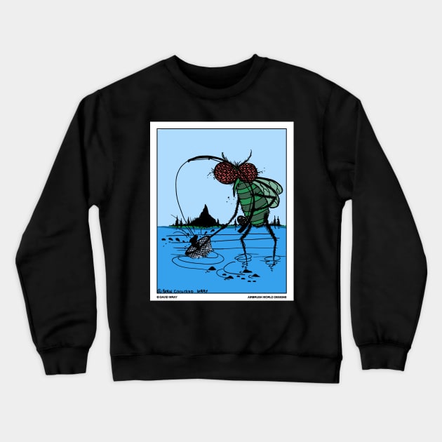 Fly Fishing Funny Fisherman Novelty Gift Crewneck Sweatshirt by Airbrush World